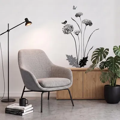 Produktbild von Dekorative Wandaufkleber mit Chrysanthemenmotiven