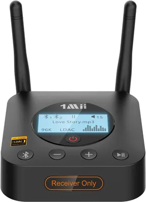 Imagen del producto de Receptor Bluetooth Estéreo - Bluetooth 5.3 de alta resolución con códec LDAC - Pantalla LCD