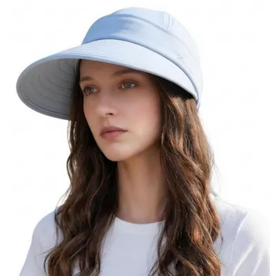 Produktbild von Sonnenhut Damen Visor Cap abnehmbar UV-Schutz Schirmmütze Blau Einheitsgröße