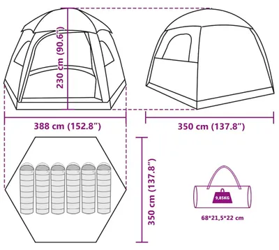 Obrázok produktu pre vidaXL Rodinný stan Igloo pre 6 osôb Modrý vodotesný