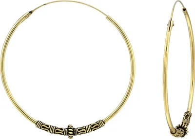 Produktbild von Creolen Ohrringe Bali 925 Sterling Silber vergoldet 45 mm