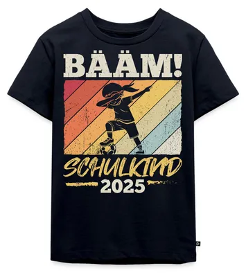 Produktbild von Spreadshirt Bääm! Schulkind 2025 Einschulung Kinder Premium T-Shirt, 122/128 (6 Jahre), Navy