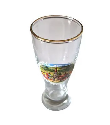 Produktbild von Mini-Weizenbierglas Luftkurort Zwiesel mit Goldrand Souvenir