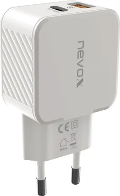 Produktbild von nevox 30W USB-C + USB QC 3.0 Power Adapter weiß