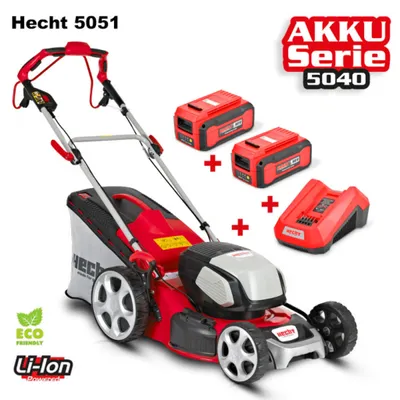 Produktbild von HECHT 5051 Rasenmäher Akku mit Antrieb | 51 cm Schnittbreite | 5in1 | 60 L Fangkorb | 2x 40V 4Ah Akkus und Ladegerät
