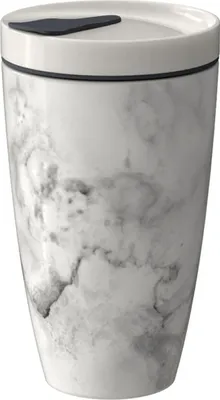 Image de Gobelet "Coffee To Go" Marmory, 88 mm, 350 ml | Marque : Villeroy & Boch | Matériaux : Porcelaine de qualité supérieure, silicone, textile | Fabriqué en Allemagne | Numéro d'article : 1048689210 | EAN : 4003686411586