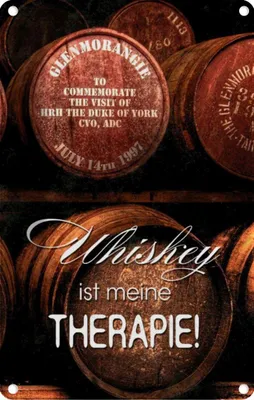 Produktbild von vianmo Blechschild 18x12 cm Whiskey ist meine Therapie Essen Trinken