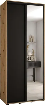Produktbild von MEBLE KRYSPOL Davos 3 Schrank, zwei Türen - 235,2x100x45 cm - Artisan Schwarz Schwarz