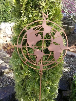 Produktbild von Edelrost Gartenstecker Weltkugel