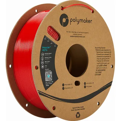Immagine prodotto di Polymaker PolyLite PETG, colore:rosso, dimensione del filamento:1,75 mm, peso:1 kg