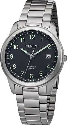 Produktbild von Regent Titan Herren Uhr Armbanduhr Quarz grau Titan-Uhren D2URF1296
