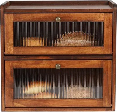 Productafbeelding van Massief houten wandplank met een magnetische acryl lade en ventilatiegaten