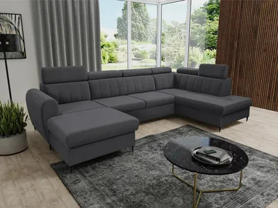 Obrázok produktu pre Sedačka na každodenné spanie do U LAKEWAY XL - šedá, ľavý roh