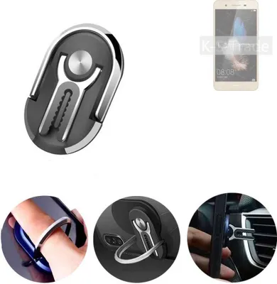 Produktbild von K-S-Trade 3in1 Smartphone-Ring Handy-Ring kompatibel mit BQ  Fingerhalterung  Handyring Tischständer Lüftungsgitter-Halterung Tisch Ständer