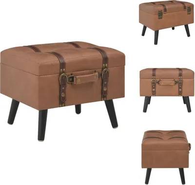 Produktbild von vidaXL Hocker mit Stauraum 40 cm Braun Kunstleder -  Truhen- & Flurbänke