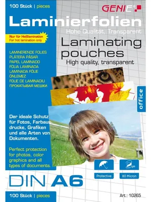 Image de GENIE Laminiertaschen 100 A6 - Folien