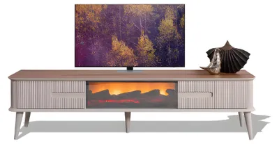 Produktbild von Ein beeindruckender TV-Lowboard mit Kamin, Fernbedienung und Farbwechsel