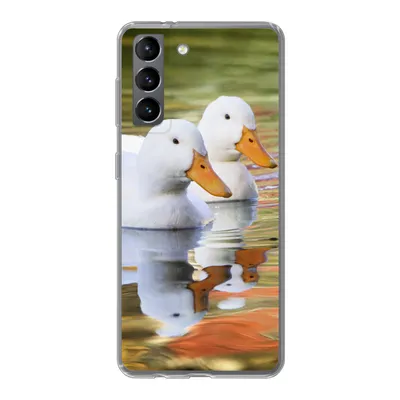 Produktbild von MuchoWow® Handyhülle Schutzhülle Hülle für Samsung Galaxy S21 Enten - Wasser - Spiegelung - Familie Silikon Softcase Handy Hülle - Softcase