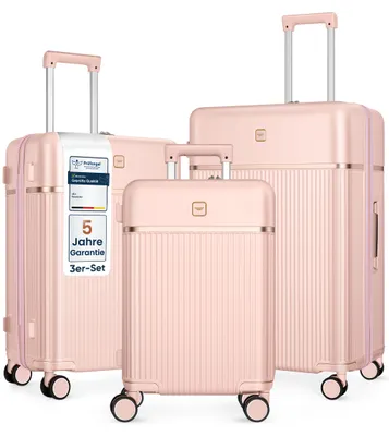 Produktbild von 4FLY Hartschalen-Reisekoffer Set 3-teilig (M/L/XL) aus Polycarbonat – mit TSA-Schloss, 4 Spinner-Doppelrollen und Aluminium-Teleskopgriff
