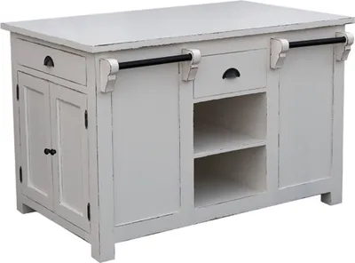 Zdjęcie produktu dla Casa Padrino wyspa kuchenna w stylu rustykalnym antyczna biel 135 x 85 x wys. 90 cm - Meble kuchenne Shabby Chic