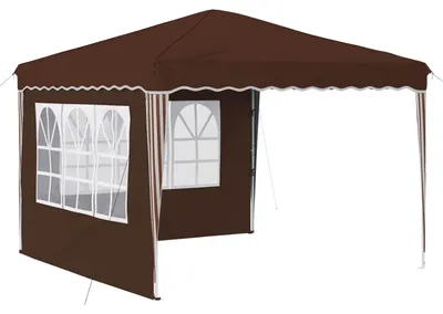 Image de Tente de réception pliable vidaXL 288 x 288 x 245 cm, tissu Oxford marron