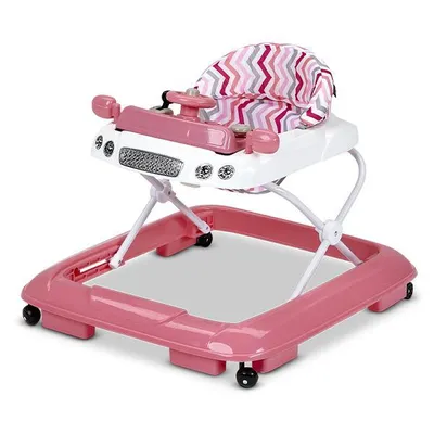 Produktbild von Novi Funnie Lauflernhilfe – Baby Walker mit Spielbrett, höhenverstellbar, klappbar, mit Bremsstoppern, Pink