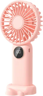 Obrázek produktu pro Přenosný ventilátor, mini ruční ventilátor, elektrický, podporuje 5 nastavitelných rychlostí větru, tichý provoz, napájení pomocí USB a lithiové baterie, odnímatelný kryt, vhodný pro děti, ženy, dospělé, do domácnosti, kanceláře, do přírody, na cesty, do ubytovny