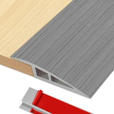 Produktbild von PVC-Übergangsstreifen Selbstklebend 1M x 7cm Höhenverstellung 10-15mm für Bodenbeläge Laminaat Tegel