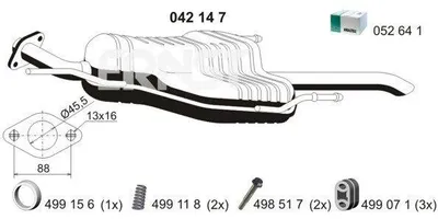Produktbild von ERNST 042147 Endschalldämpfer für OPEL Zafira A (T98) Auspuff
