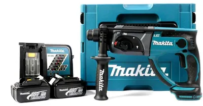 Produktbild von Makita BHR 202 Akku Kombihammer 18V 2,0J SDS Plus in Makpac mit 2x 3Ah Akku und Ladegerät