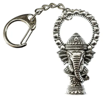 Produktbild von Ganesha Elefanten Schlüsselanhänger Elefant Zootier Indien Yoga Gottheit silber
