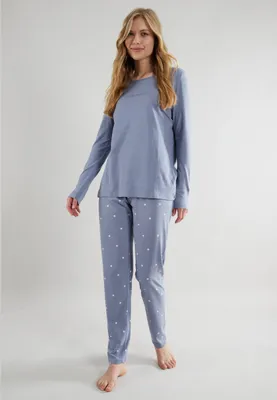 Produktbild von TOM TAILOR Damen Pyjama blau gepunktet Größe: 42