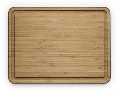 Schneidebrett aus Bambus, 35,6x25,4 cm, mit Saftrille, Antirutsch