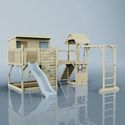 Produktbild von OutdoorToys Spielturm Isak aus Holz in Blau