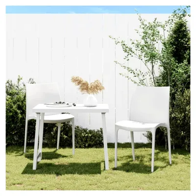 Produktbild von Gartenstuhl für den Außenbereich, 2 Stück, weiß, 50 x 46 x 80 cm, Polypropylen, für Garten, Strand, Balkon, Terrasse, Camping