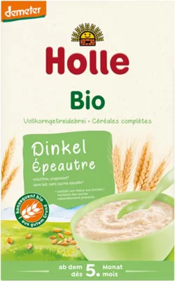 KASZKA ORKISZOWA PEŁNOZIARNISTA BEZ DODATKU CUKRÓW OD 5 MIESIĄCA DEMETER BIO 250 g - HOLLE