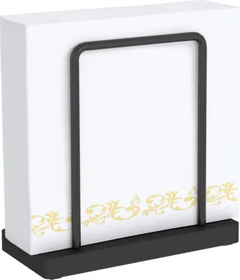 Produktbild von Serviettenhalter Schwarz Metall Holzsockel STWWO 14cm