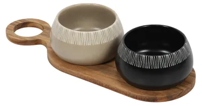 Produktbild von Snackschalen RORI, 2 Stück + Tablett