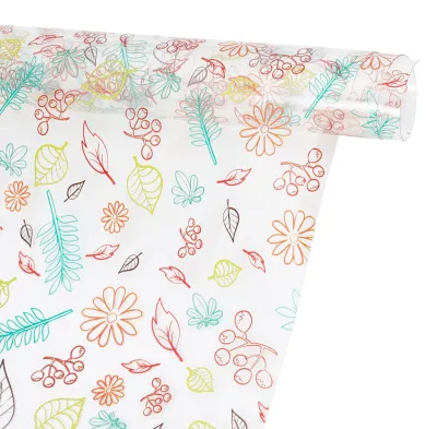 Productafbeelding van Bedrukt kunstleer – met bloemenprint – voor knutselwerkzaamheden – 30 x 120 cm