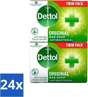 Obrázek produktu pro Dettol mýdlové tablety - Original - antibakteriální - 2x 100g mýdlových tablet - výhodné balení - 24 kusů