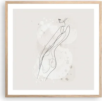 Produktbild von Gerahmtes Poster - Rahmen in heller Eiche - Minimalismus Körper Frauen - 60x60 cm - Wand Bild - Wanddeko - Wandbilder - Kunstposter - Wandposter - Bilderrahmen - Bilder - Kunstdruck - P2NAC60x60-4831