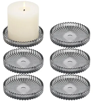 Produktbild von Set mit 6 Glas-Kerzenhaltern für Stumpenkerzen und Teelichter