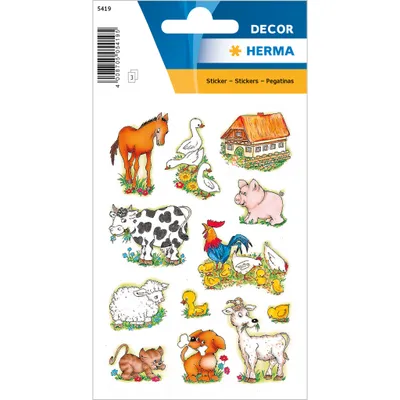 Produktbild von HERMA Sticker DECOR "Bauernhoftiere" 3 Blatt à 12 Sticker
