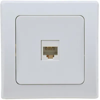 Produktbild von DELPHI RJ45 Dose für ISDN & Cat.5 inkl. Rahmen UP weiß