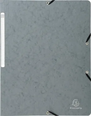 Produktbild von Exacompta 25x Eckspannmappe + Gummizug ohne Klappen, Karton, A4, Grau, 5571E