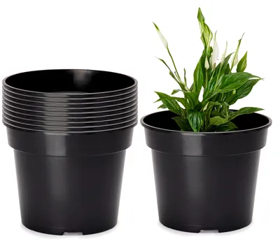 Image de Pot de fleurs Garronda GD-0025 (lot de 10 - noir, ⌀ 21 cm, H = 16 cm)