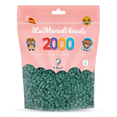 Image de La Manuli 2000 Midi perles à repasser vert foncé Ø 5 mm Perles à enfiler Beads