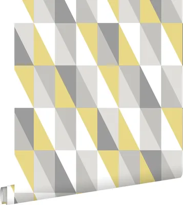 Obrázek produktu pro ESTAhome tapeta grafické trojúhelníky okrově žlutá a šedá 53 cm x 10,05 m