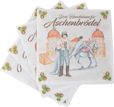 Produktbild von Servietten "Drei Haselnüsse für Aschenbrödel" (20 Stück - 33cm) von Saico Seiffen