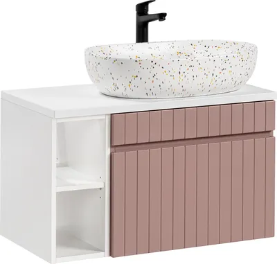 Produktbild von Badmöbelset 80Cm Mit Sockelwaschbecken Und Schrank